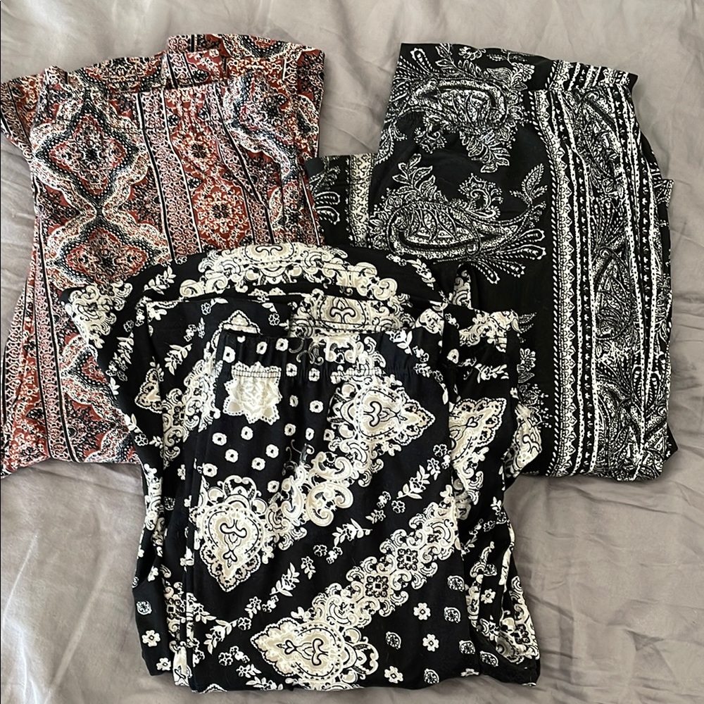 Bohemian Patterned Flare Pants